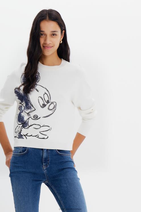 oblačila NFXLT351 ženske Desigual pulover z vezenjem mickey mouse