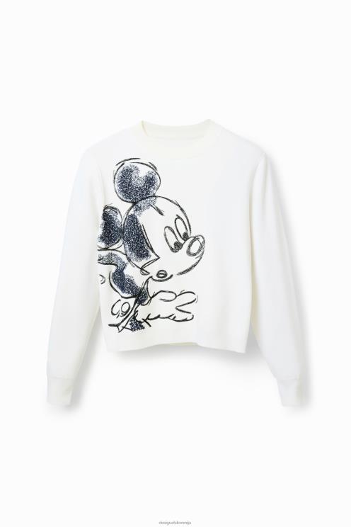 oblačila NFXLT351 ženske Desigual pulover z vezenjem mickey mouse