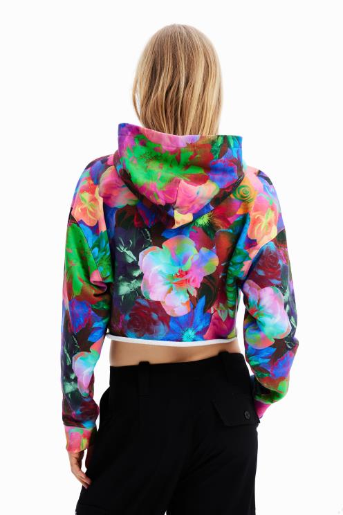 oblačila NFXLT500 ženske Desigual kratek oversize pulover s kapuco