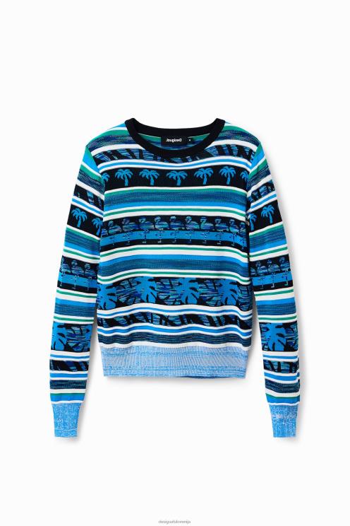 oblačila NFXLT501 ženske Desigual pulover s tropsko mejo