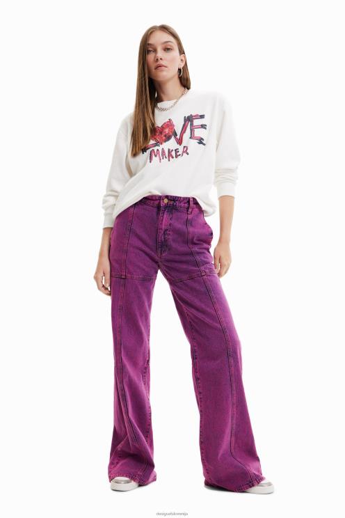 oblačila NFXLT631 ženske Desigual pulover z izvezenim sporočilom