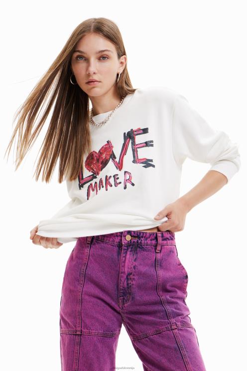 oblačila NFXLT631 ženske Desigual pulover z izvezenim sporočilom