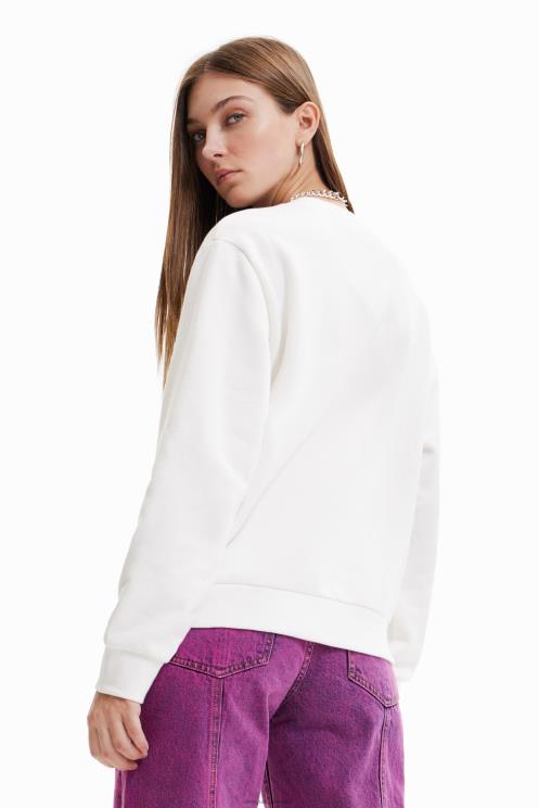 oblačila NFXLT631 ženske Desigual pulover z izvezenim sporočilom