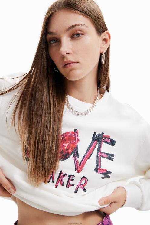 oblačila NFXLT631 ženske Desigual pulover z izvezenim sporočilom