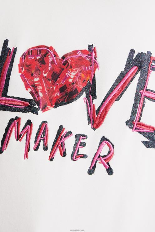 oblačila NFXLT631 ženske Desigual pulover z izvezenim sporočilom