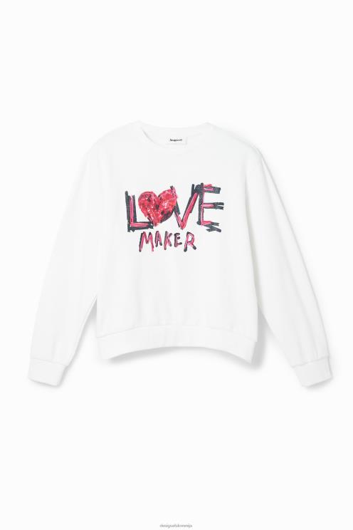 oblačila NFXLT631 ženske Desigual pulover z izvezenim sporočilom