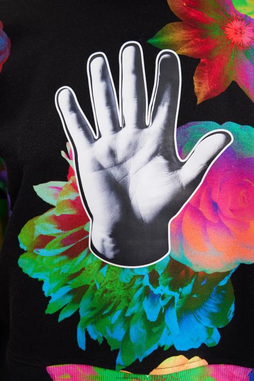 oblačila NFXLT651 ženske Desigual kratka ročna jopica s cvetličnim vzorcem