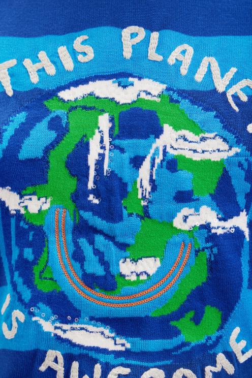 oblačila NFXLT815 ženske Desigual kratek črtast planet pulover