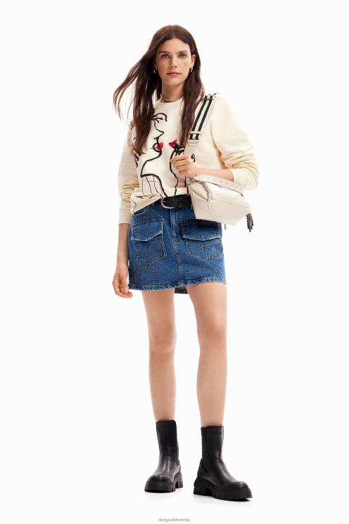 oblačila NFXLT937 ženske Desigual pulover z umetniškimi ilustracijami