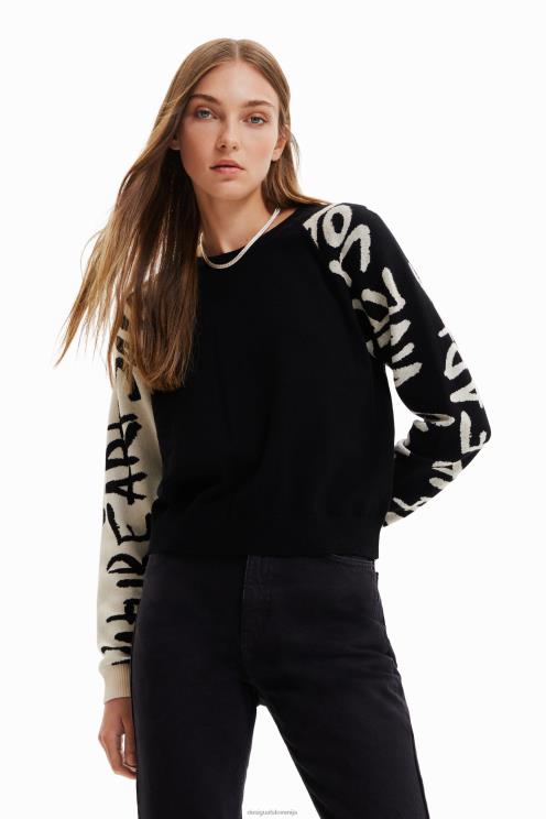 oblačila NFXLT979 ženske Desigual pulover z rokavi manifesto