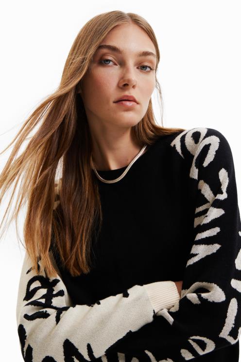 oblačila NFXLT979 ženske Desigual pulover z rokavi manifesto