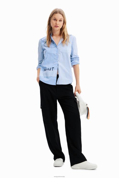 oblačila NFXLT1012 ženske Desigual umetniška črtasta srajca