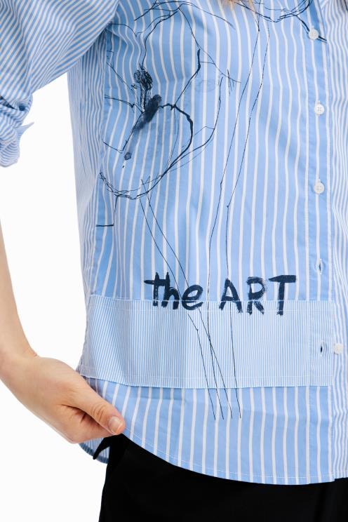 oblačila NFXLT1012 ženske Desigual umetniška črtasta srajca