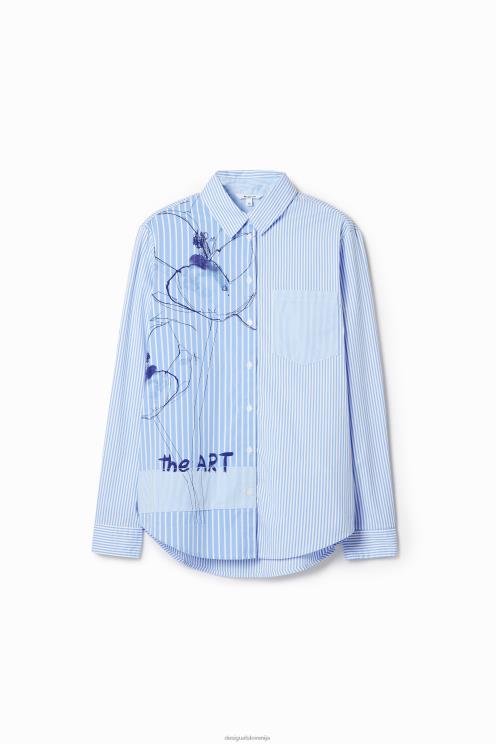 oblačila NFXLT1012 ženske Desigual umetniška črtasta srajca