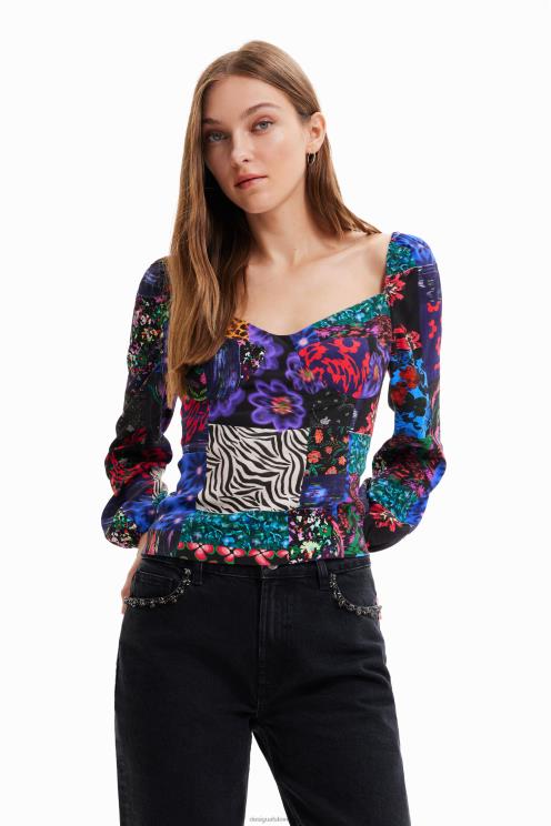 oblačila NFXLT1035 ženske Desigual patchwork korzetna bluza