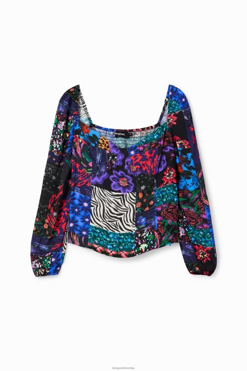 oblačila NFXLT1035 ženske Desigual patchwork korzetna bluza