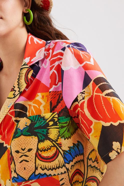 oblačila NFXLT1064 ženske Desigual m. tropska majica christian lacroix