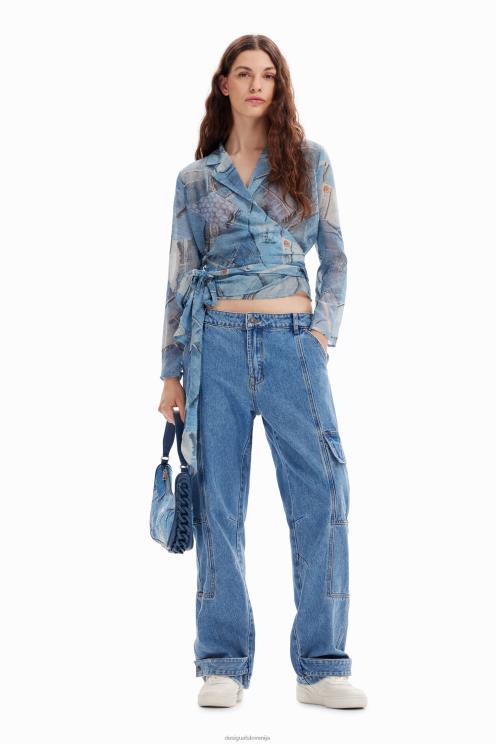 oblačila NFXLT106 ženske Desigual denim patchwork bluza na ovoj