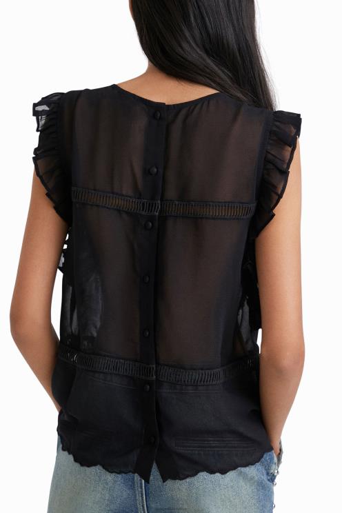 oblačila NFXLT1084 ženske Desigual prosojna bluza johnson hartig