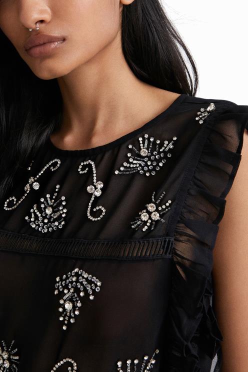 oblačila NFXLT1084 ženske Desigual prosojna bluza johnson hartig