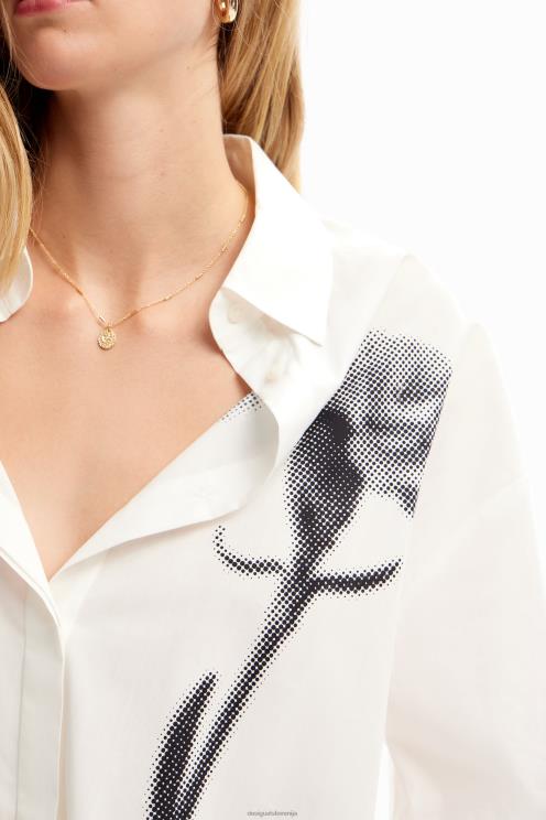 oblačila NFXLT113 ženske Desigual oversize majica s cvetjem