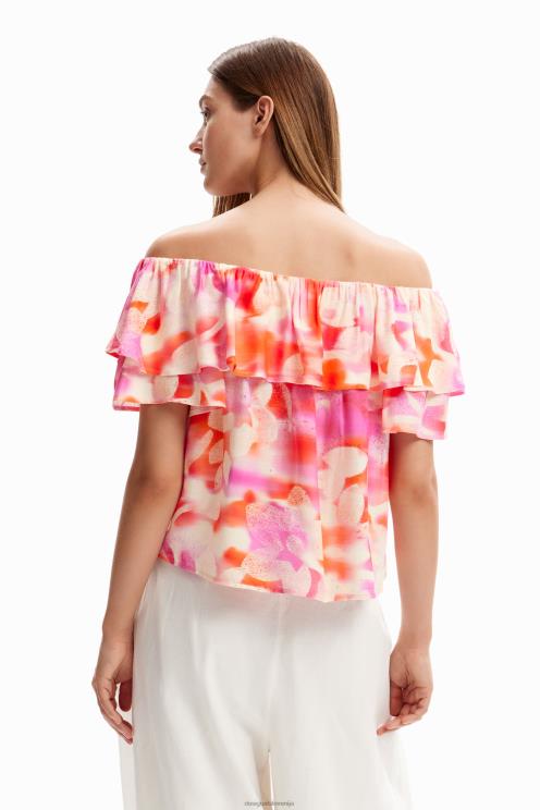 oblačila NFXLT1160 ženske Desigual bluza s cvetličnimi volančki