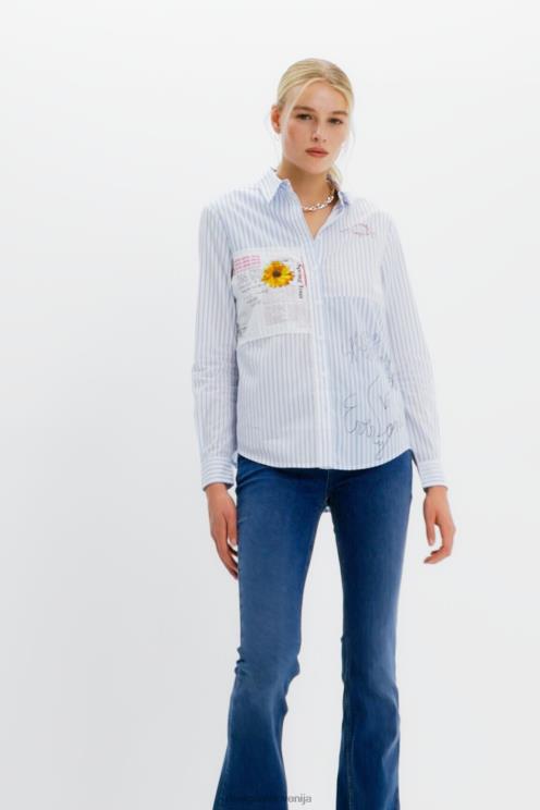 oblačila NFXLT163 ženske Desigual patchwork črtasta srajca