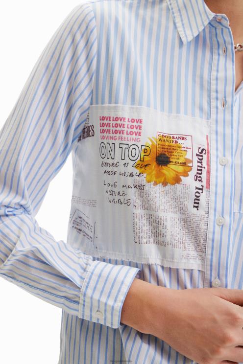 oblačila NFXLT163 ženske Desigual patchwork črtasta srajca