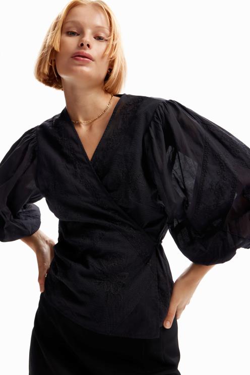 oblačila NFXLT179 ženske Desigual vezena bluza na ovoj