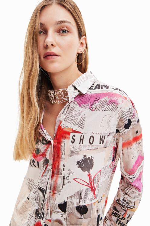 oblačila NFXLT23 ženske Desigual lepa časopisna majica