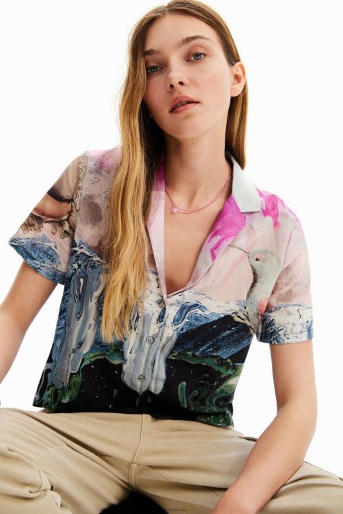 oblačila NFXLT276 ženske Desigual kratka fantazijska majica