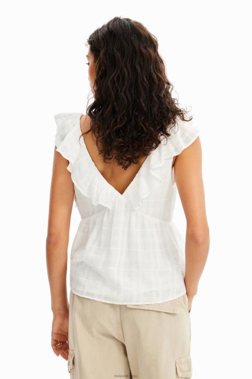 oblačila NFXLT474 ženske Desigual teksturirana bluza z volančki