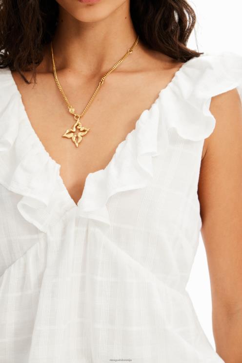 oblačila NFXLT474 ženske Desigual teksturirana bluza z volančki