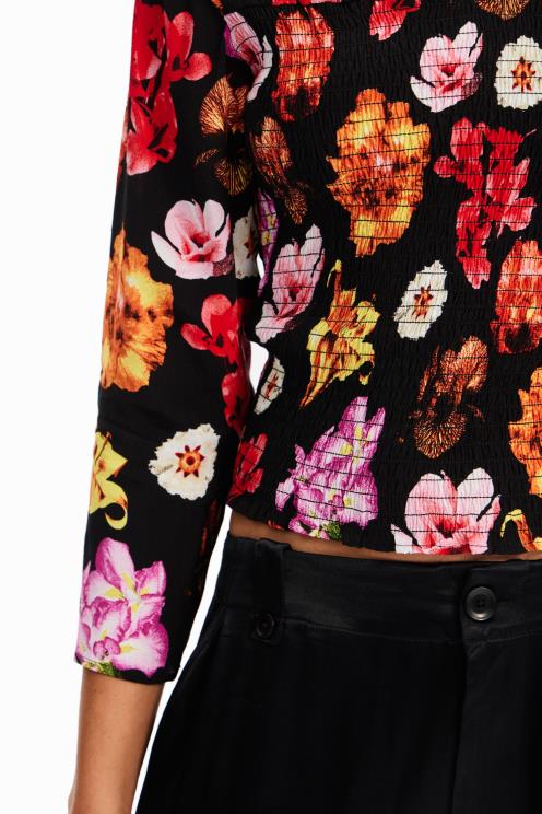 oblačila NFXLT615 ženske Desigual m. bluza s cvetličnimi naborki Christian lacroix