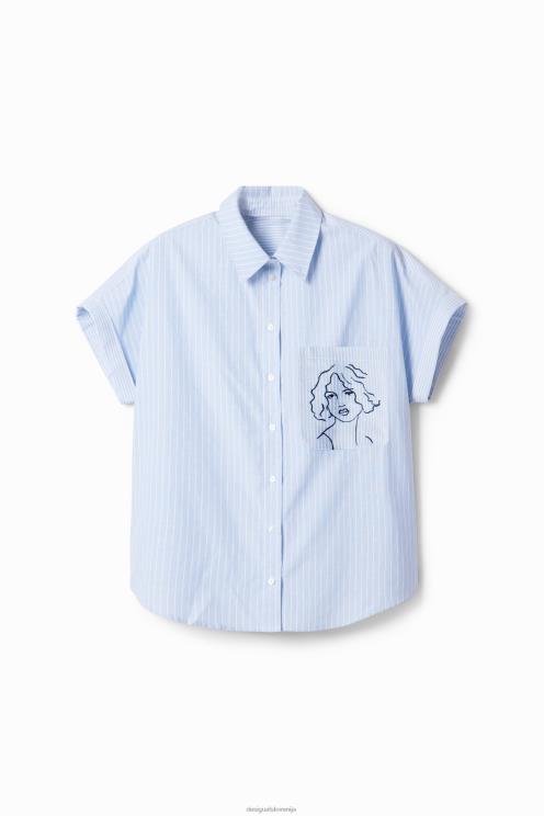 oblačila NFXLT65 ženske Desigual črtasta obrazna majica