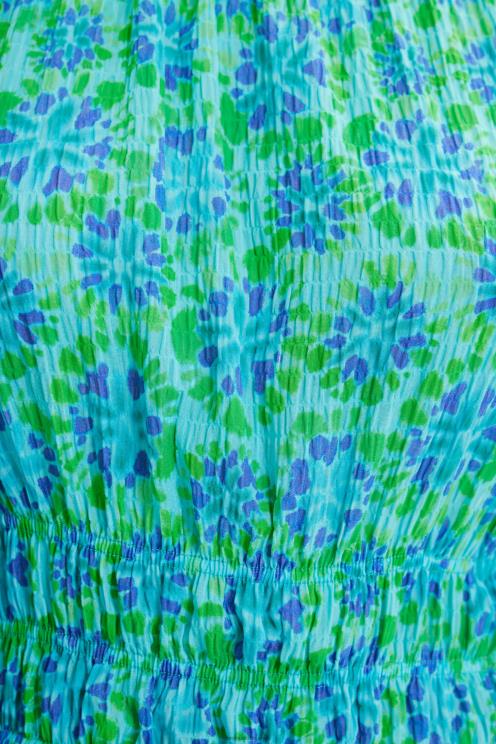 oblačila NFXLT692 ženske Desigual kratka tie-dye bluza s puf rokavi