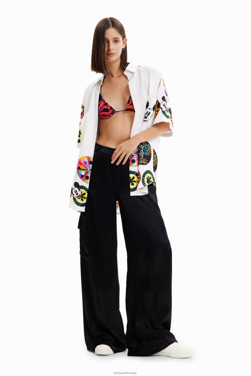 oblačila NFXLT907 ženske Desigual m. christian lacroix lanena majica z miki miško