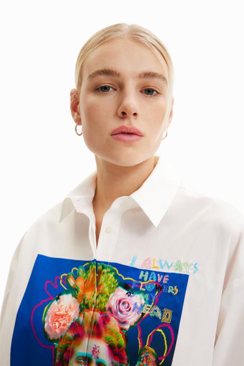 oblačila NFXLT953 ženske Desigual prevelika srajca za prsi