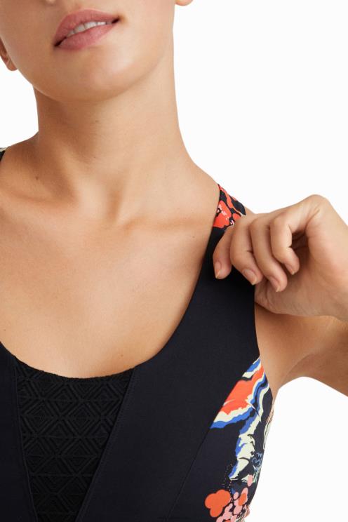 oblačila NFXLT363 ženske Desigual tanek zgornji trak z rožicami