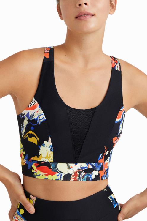 oblačila NFXLT363 ženske Desigual tanek zgornji trak z rožicami