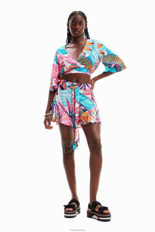 oblačila NFXLT604 ženske Desigual tropski zgornji del z zavijanjem