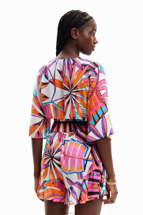 oblačila NFXLT604 ženske Desigual tropski zgornji del z zavijanjem