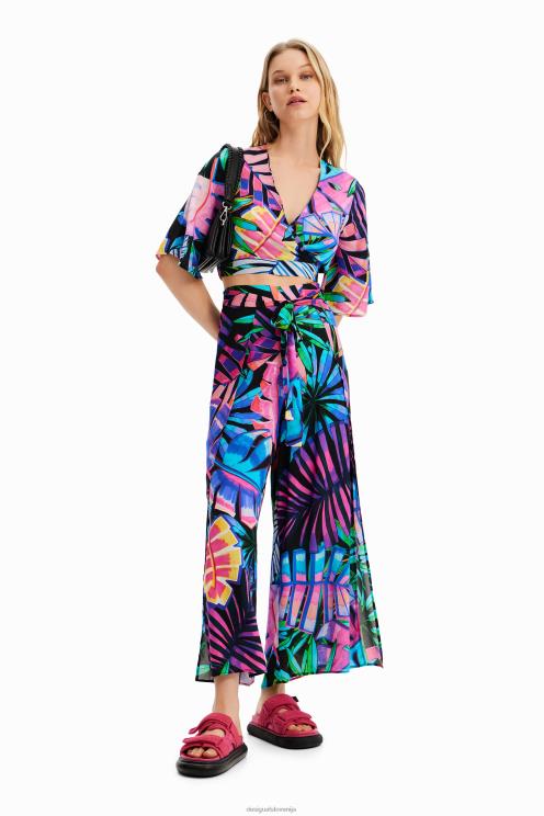 oblačila NFXLT637 ženske Desigual tropski zgornji del z zavijanjem