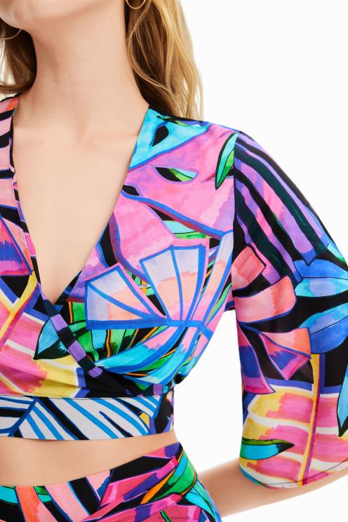 oblačila NFXLT637 ženske Desigual tropski zgornji del z zavijanjem