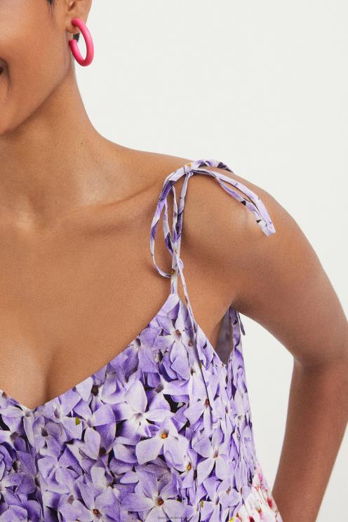 oblačila NFXLT769 ženske Desigual vrh s cvetličnimi naramnicami