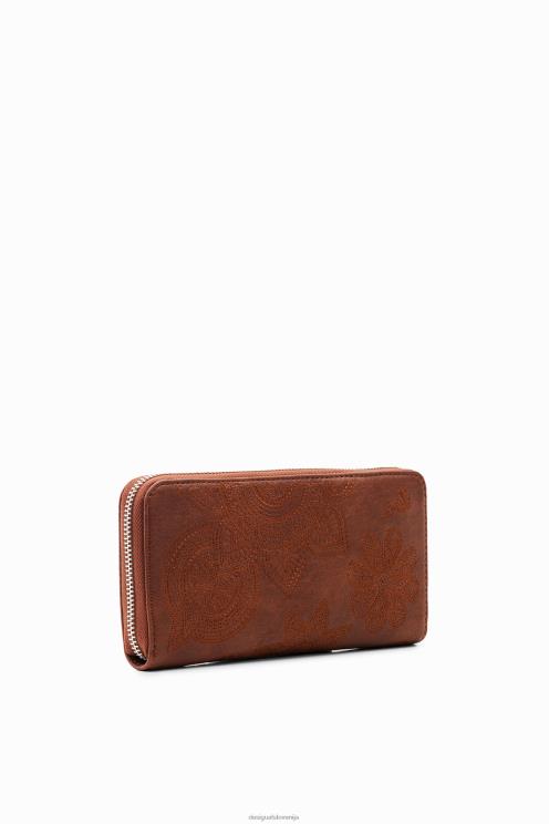 pripomoček NFXLT1294 ženske Desigual velika denarnica s cvetličnim vezenjem