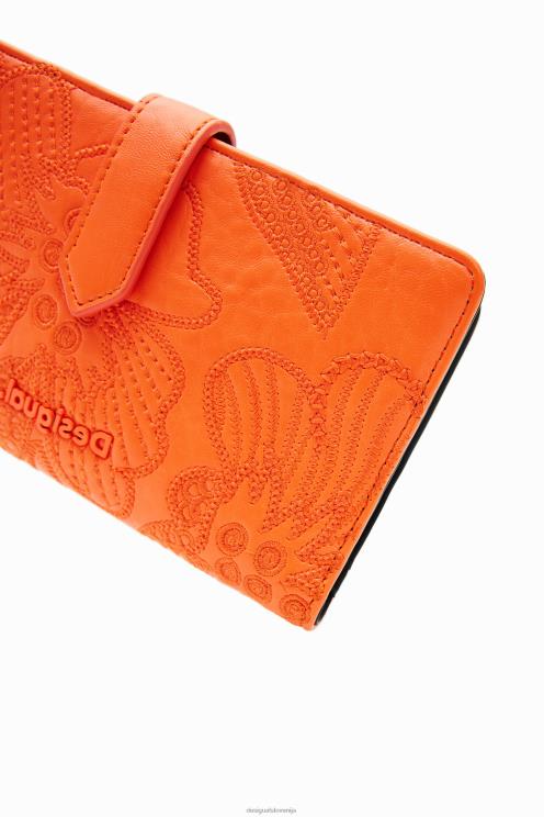 pripomoček NFXLT1339 ženske Desigual srednje velika denarnica z vezenimi rožami