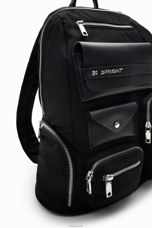 pripomoček NFXLT1228 ženske Desigual nahrbtnik z velikimi najlonskimi žepi