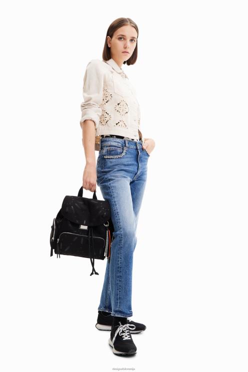 pripomoček NFXLT1316 ženske Desigual srednje velik nahrbtnik s švicarskim vezenjem