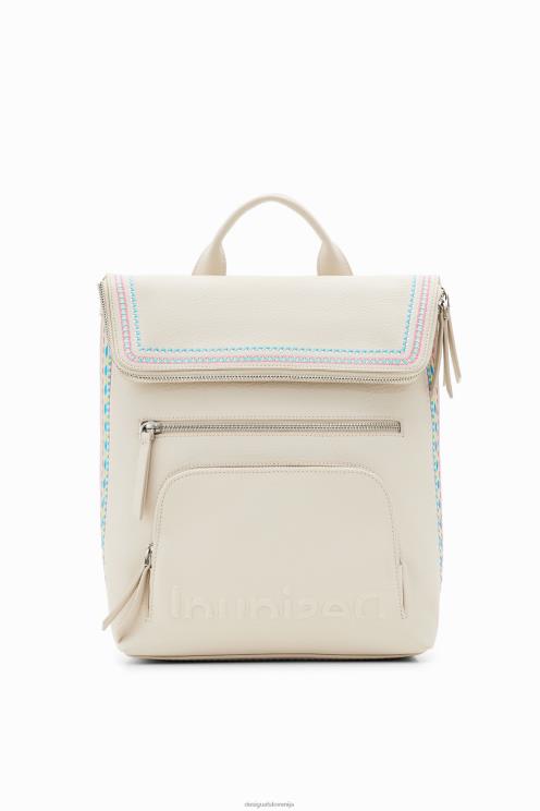 pripomoček NFXLT1357 ženske Desigual srednje velik nahrbtnik z vezenimi zavihki